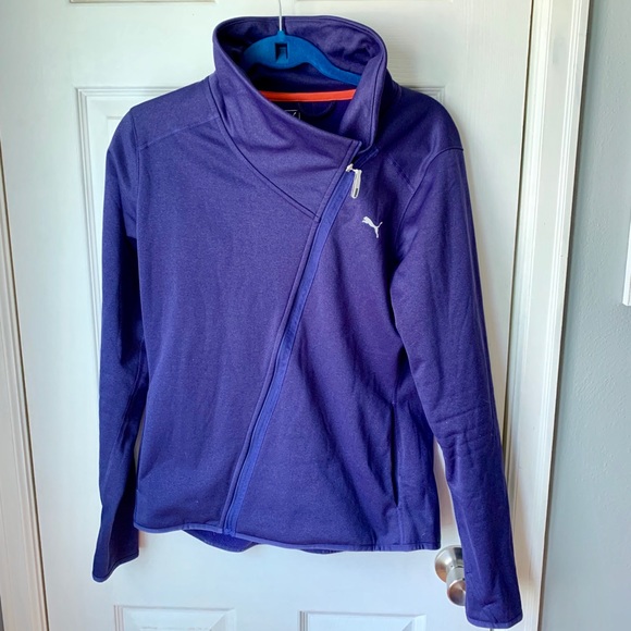 Puma Jackets & Blazers - Puma Purple Asymmetrical Zip up warm up jacket